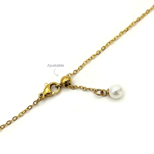 Collar Acero Dorado Medalla Virgen Guadalupe Ajustable (4)