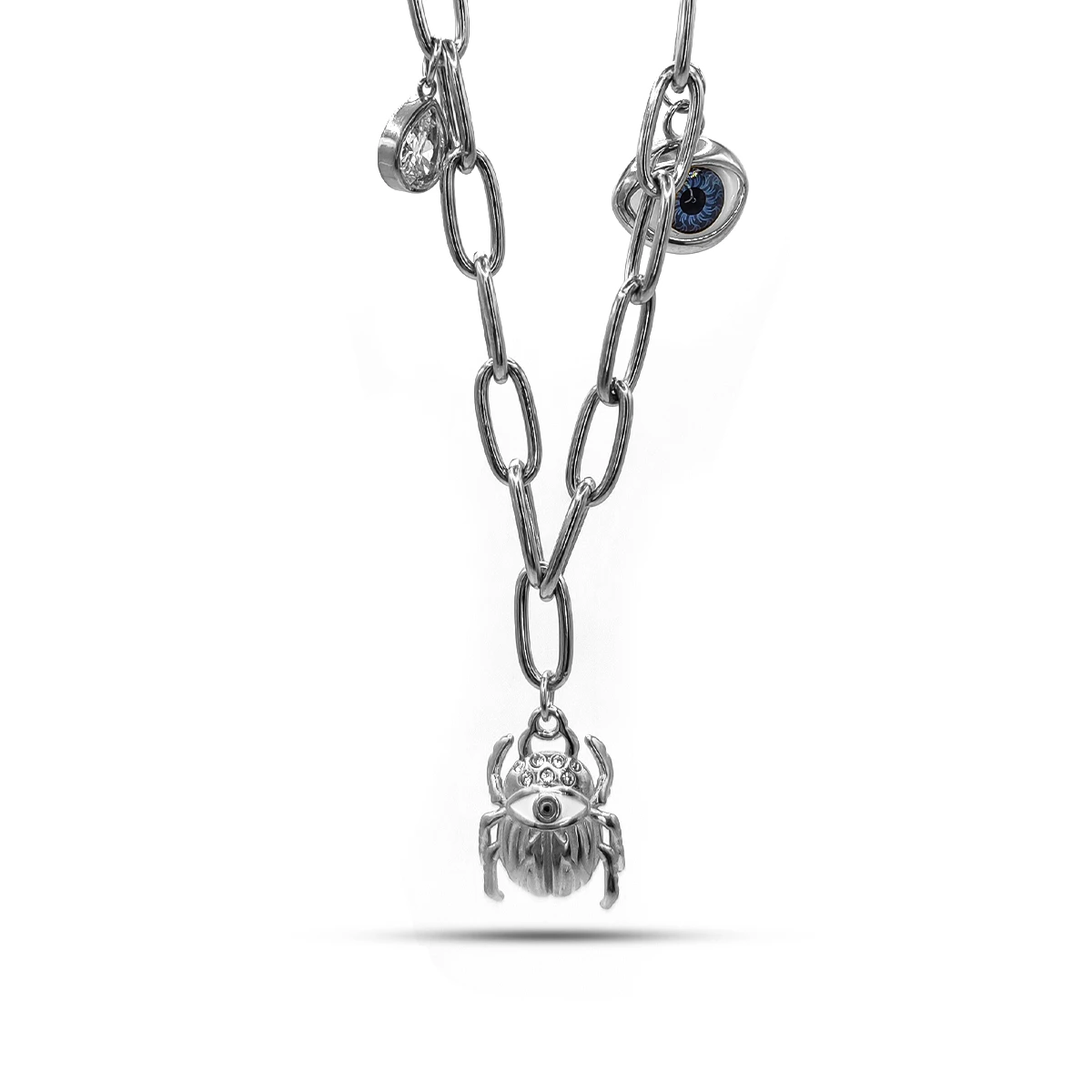 Collar Acero Ojo Realista Escarabajo y Gota Proteccion 5