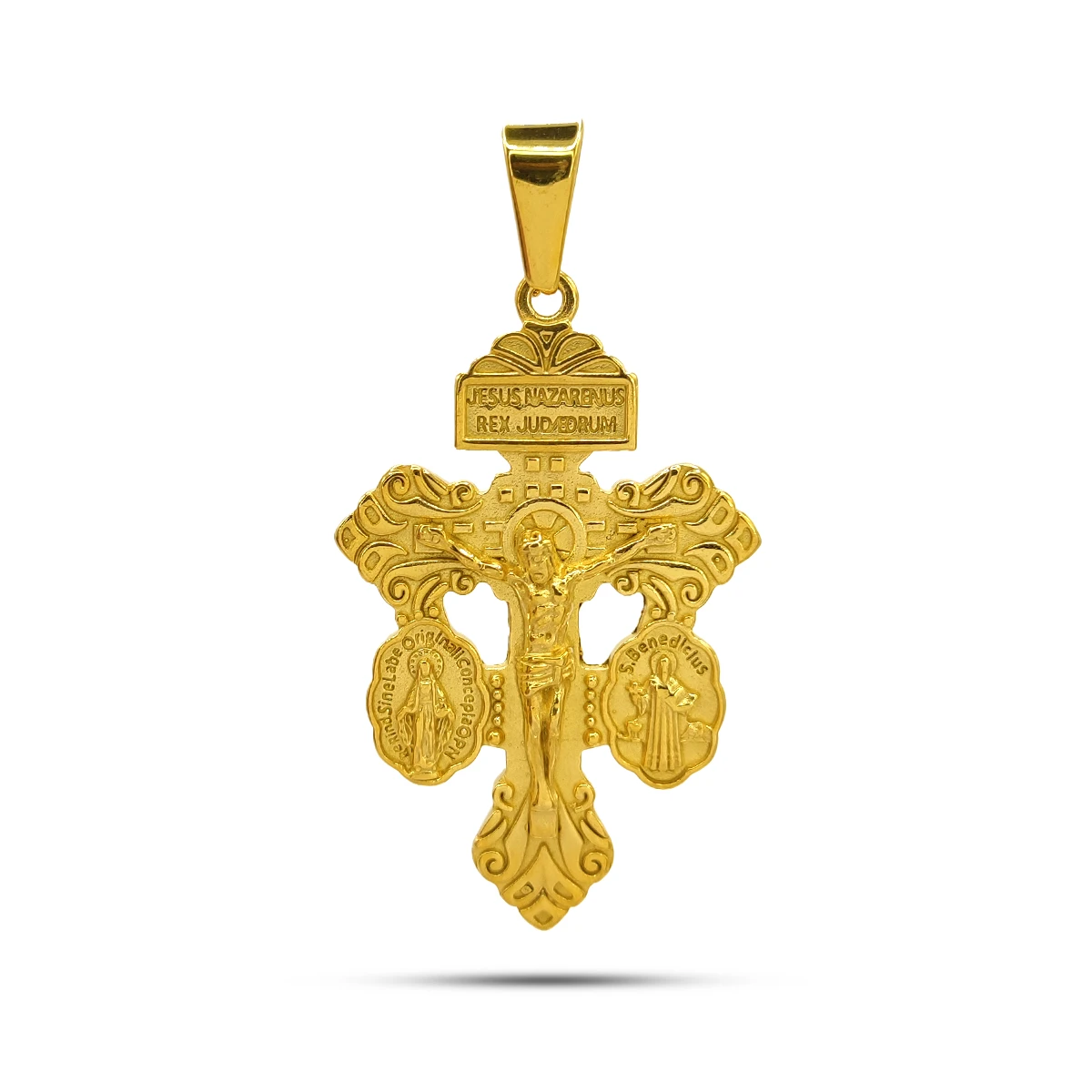 Dije Acero Cruz del Perdon San Benito Virgen Milagrosa 3