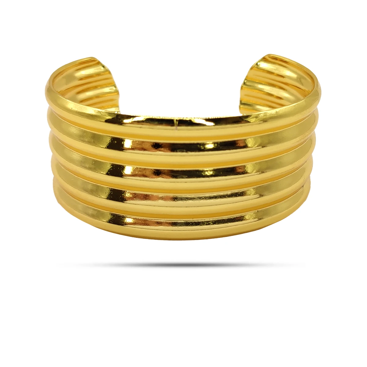 Pulsera Acero Brazalete Ajustable Grueso Cinco lineas 1
