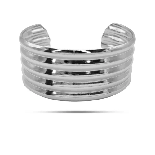 Pulsera Acero Brazalete Ajustable Grueso Cinco lineas (4)