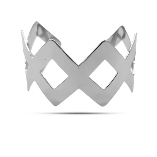 Pulsera Acero Brazalete Ajustable Rombos Huecos Unidos (4)