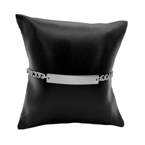 Pulsera Acero Para Niño Placa Lisa Rectangular 3x1 (7)