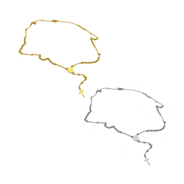 Rosario Acero Medalla Virgen de Guadalupe Balin 3 mm