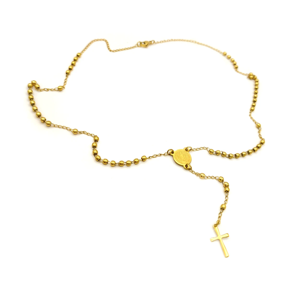 Rosario Acero Medalla de San Benito Abad Balin 3 mm