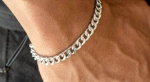 pulsera brazalete esclava para hombre de acero inoxidable