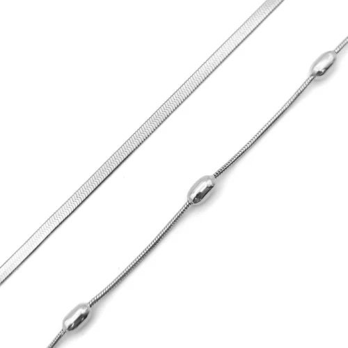 Collar Acero Doble Cadena Cola de Rata Balines y Planchada (1)