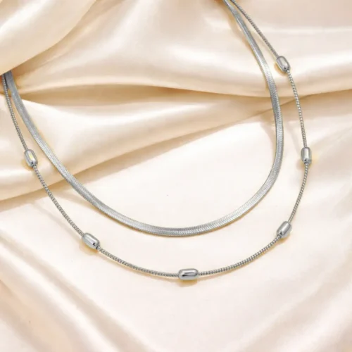 Collar Acero Doble Cadena Cola de Rata Balines y Planchada (4)