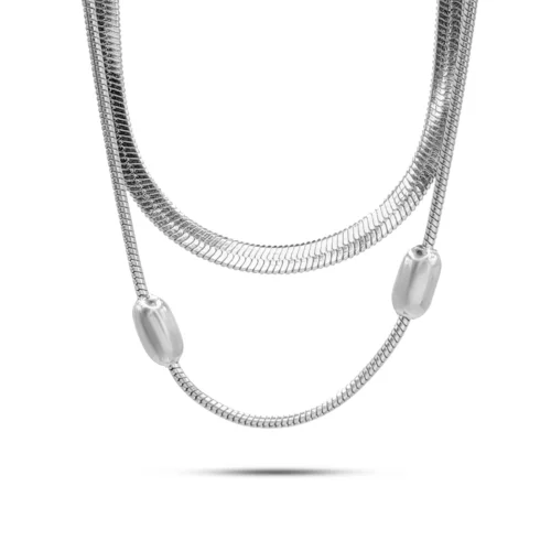 Collar Acero Doble Cadena Cola de Rata Balines y Planchada (4)