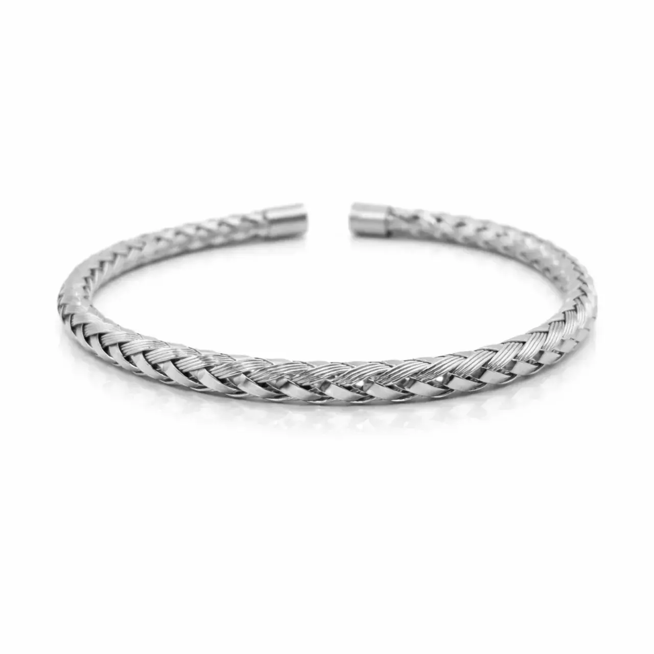 Pulsera Acero Brazalete Abierto Alambre Teijdo Trenza 5 Pulsera Acero Brazalete Abierto Alambre Teijdo Trenza - Image 3