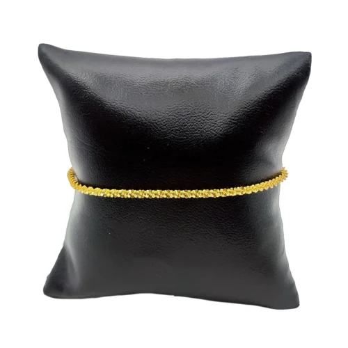 Pulsera Acero Inox Dorado Torcida Estrellada Delgada (4)