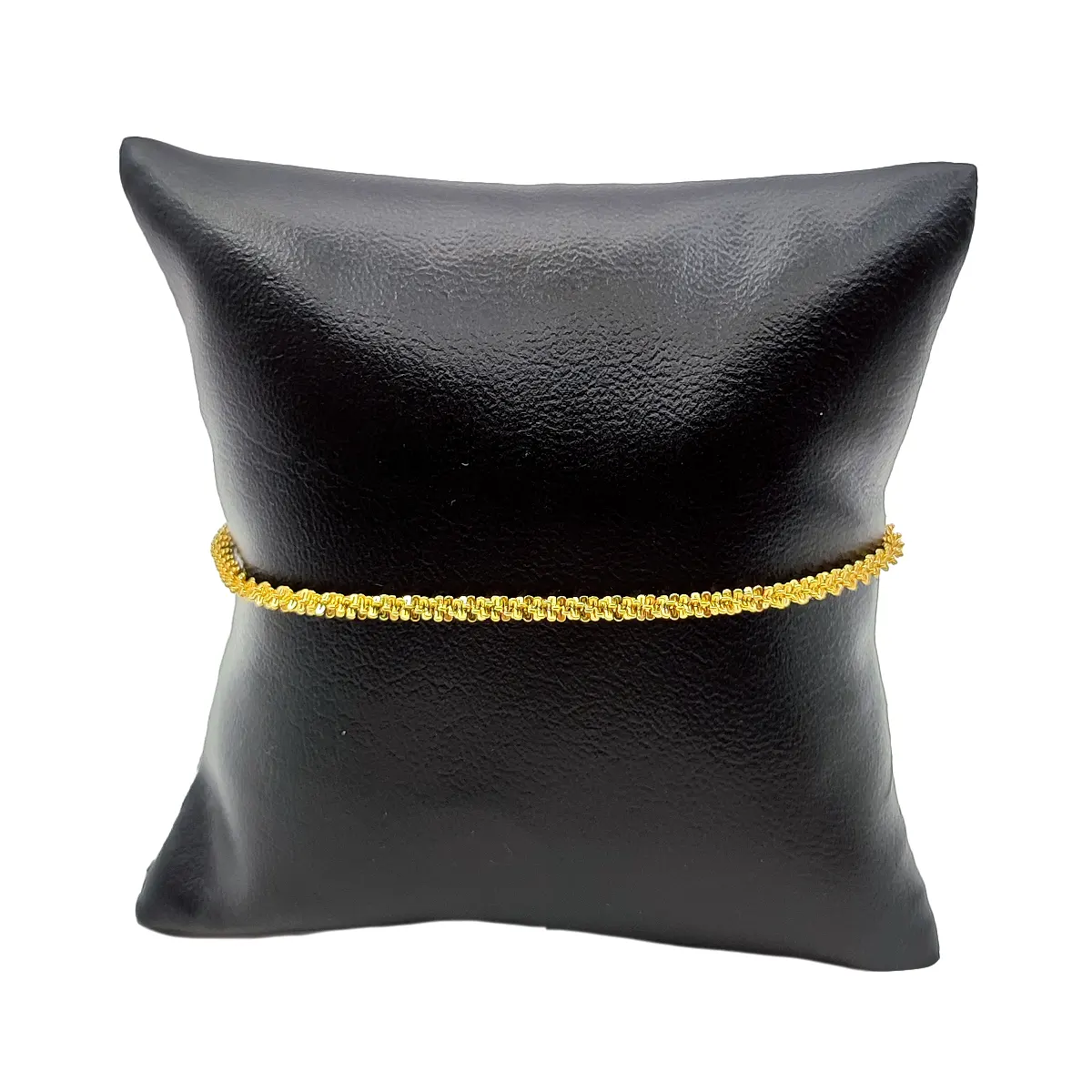 Pulsera Acero Inox Dorado Torcida Estrellada Delgada 4