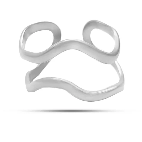 Anillo Acero Inox Doble Linea Irregular Delgada Ajustable (1)