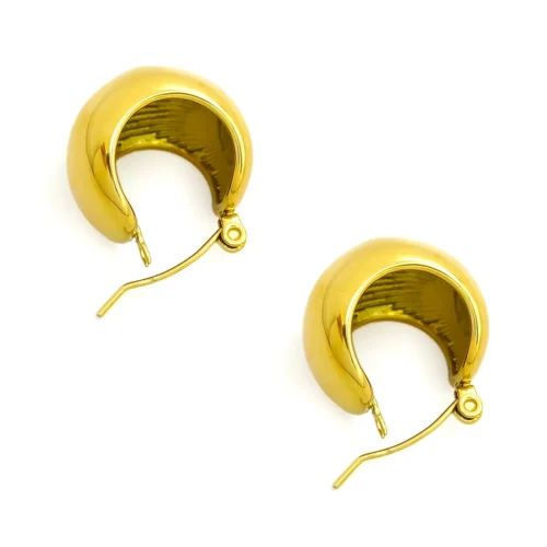 Aretes Acero Arracadas Circulares Chunky Gruesas (4)