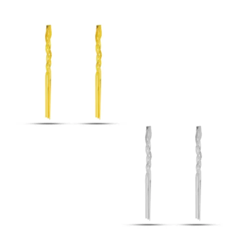 Aretes Acero Cadena Planchada Trenzada Largos Noche (1)