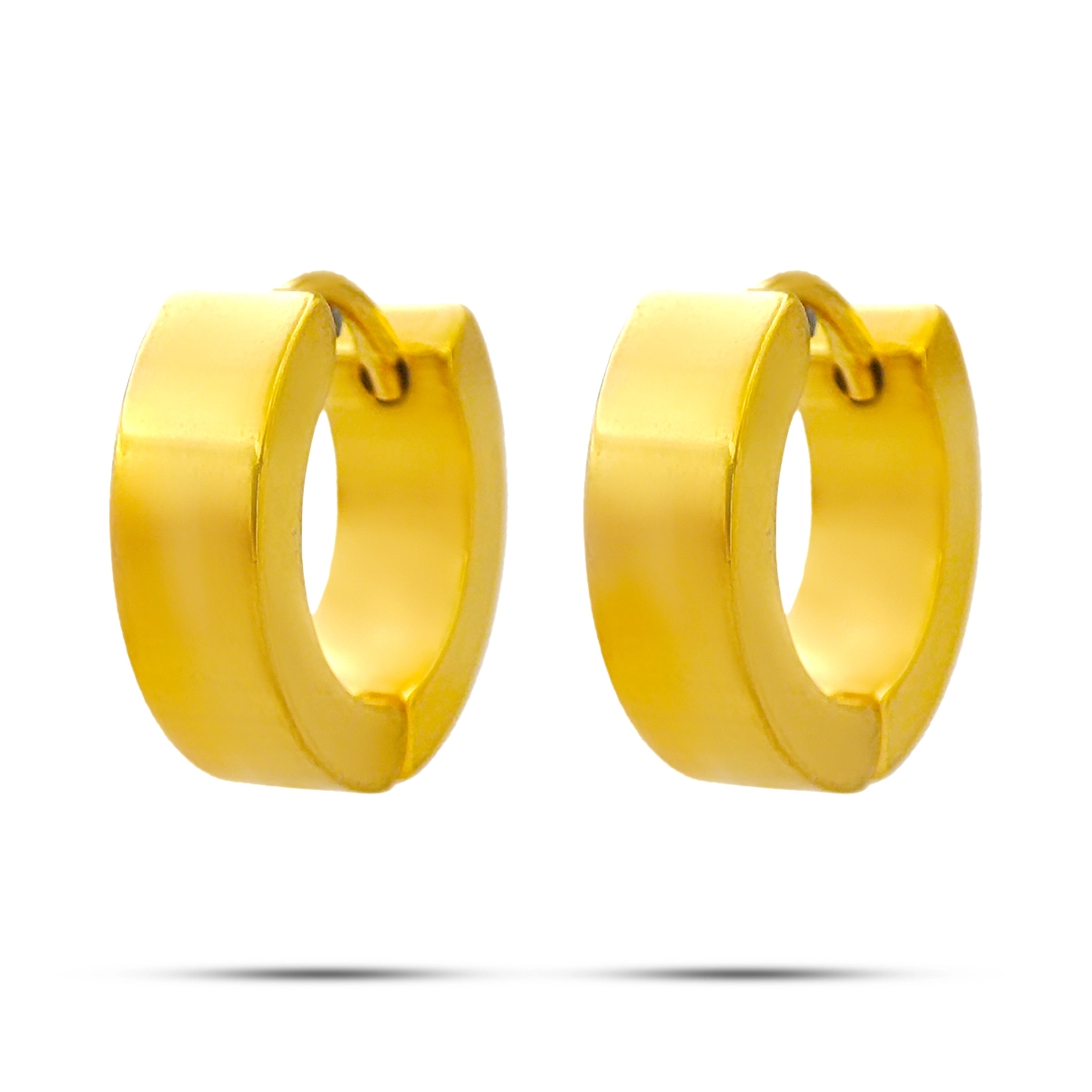 Aretes Acero Inox Arracadas Huggies Lisas Sencillas 1