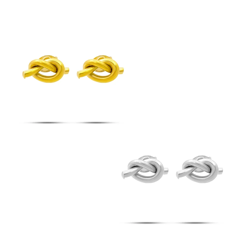 Aretes Acero Inox Diseno Nudo Alambre Minimalista 9