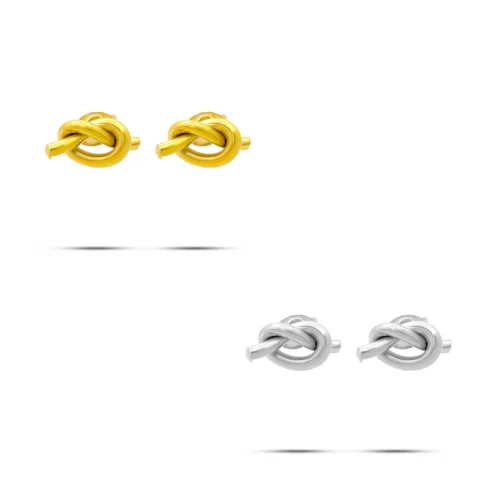 Aretes Acero Inox Diseño Nudo Alambre Minimalista (9)