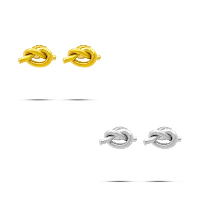 Aretes Acero Inox Diseño Nudo Alambre Minimalista (9)