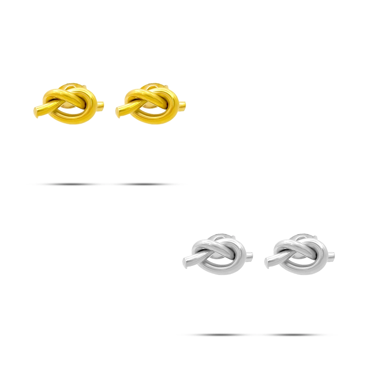 Aretes Acero Inox Diseno Nudo Alambre Minimalista 9