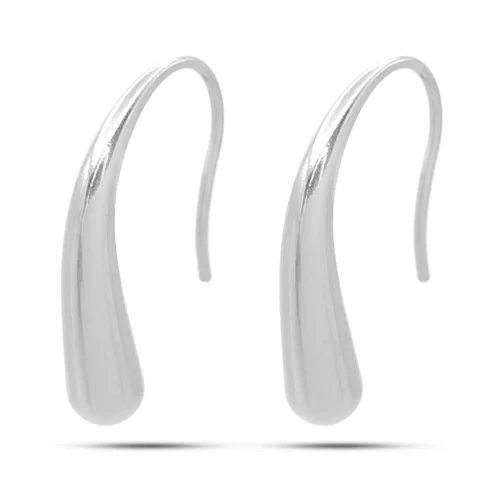 Aretes Acero Inox Gota Cayendo Curvos de Gancho (4)