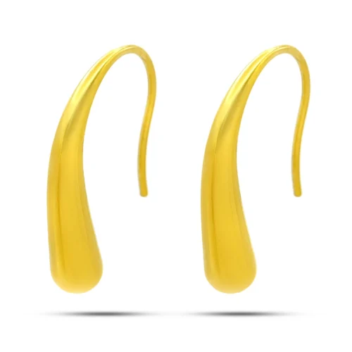 Aretes Acero Inox Gota Cayendo Curvos de Gancho (7)