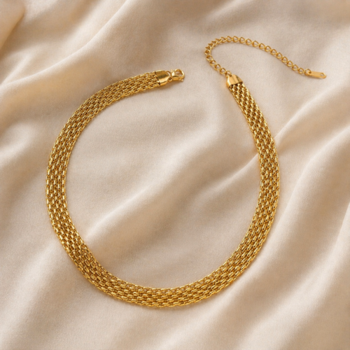 Cadena Acero Dorado Multicadena Tipo Red Elegante (1)