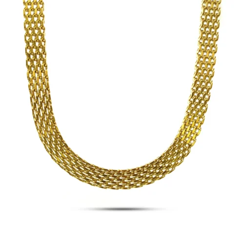 Cadena Acero Dorado Multicadena Tipo Red Elegante (2)