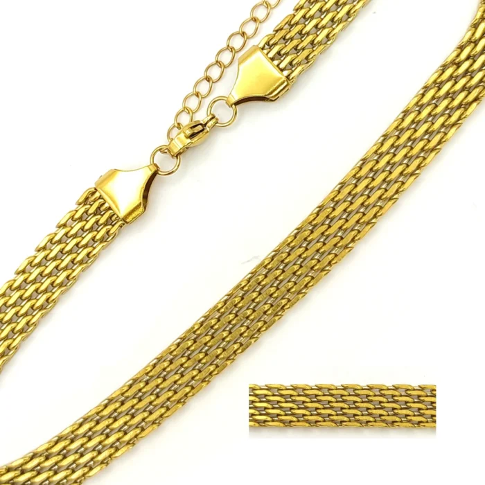 Cadena Acero Dorado Multicadena Tipo Red Elegante (3)