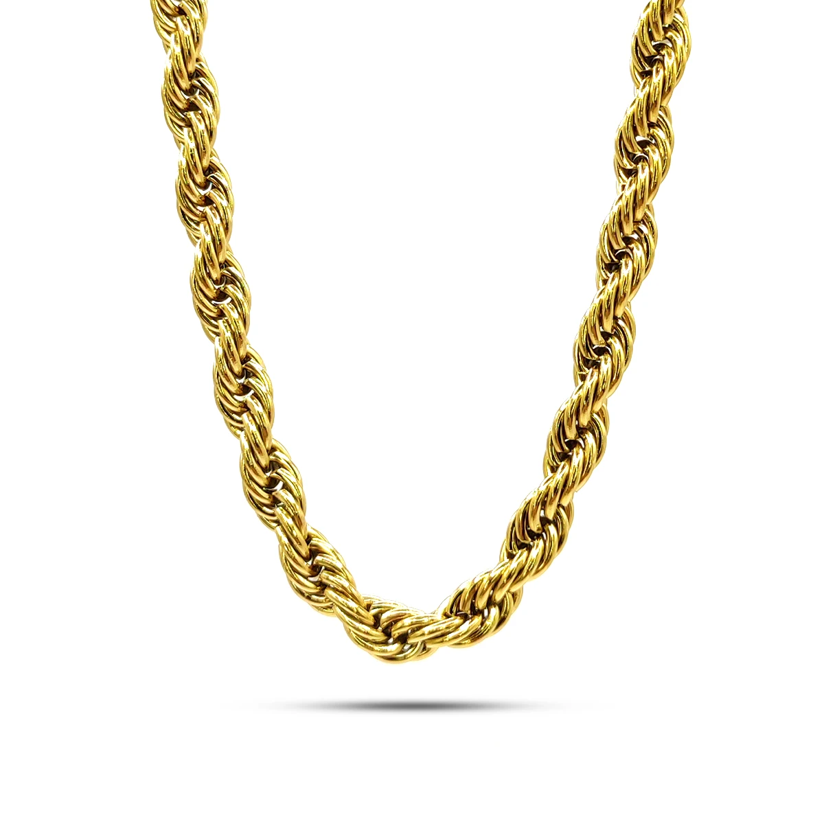 Cadena Acero Dorado Torzal Gargantilla Choker Grueso 1