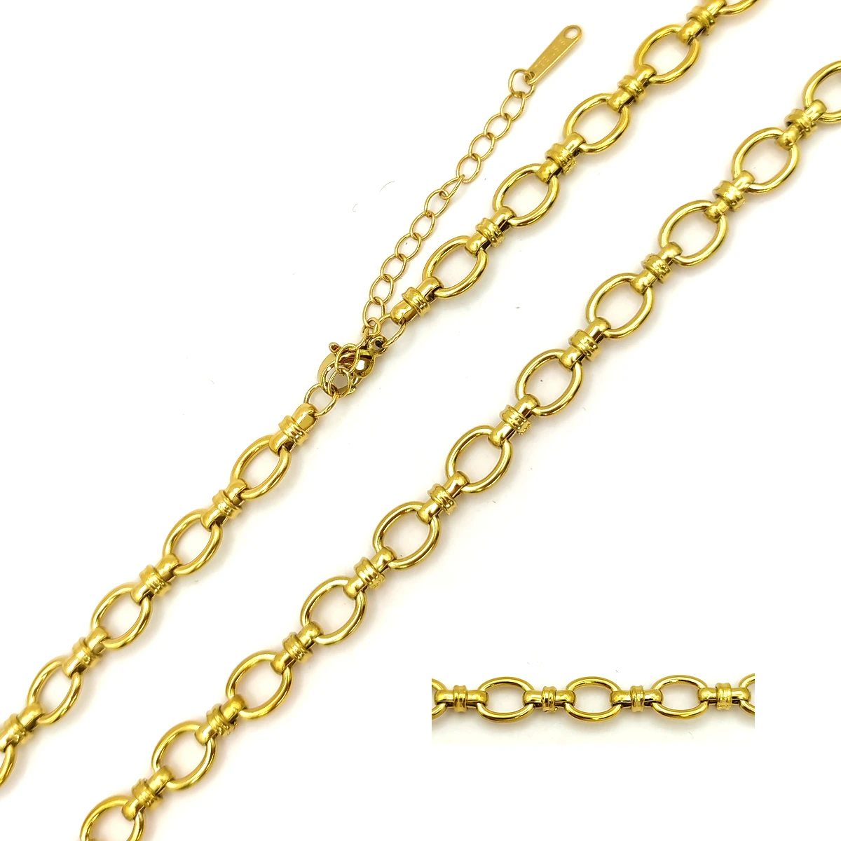 Cadena Acero Esclava Eslabon Corto Oval Moderno 1