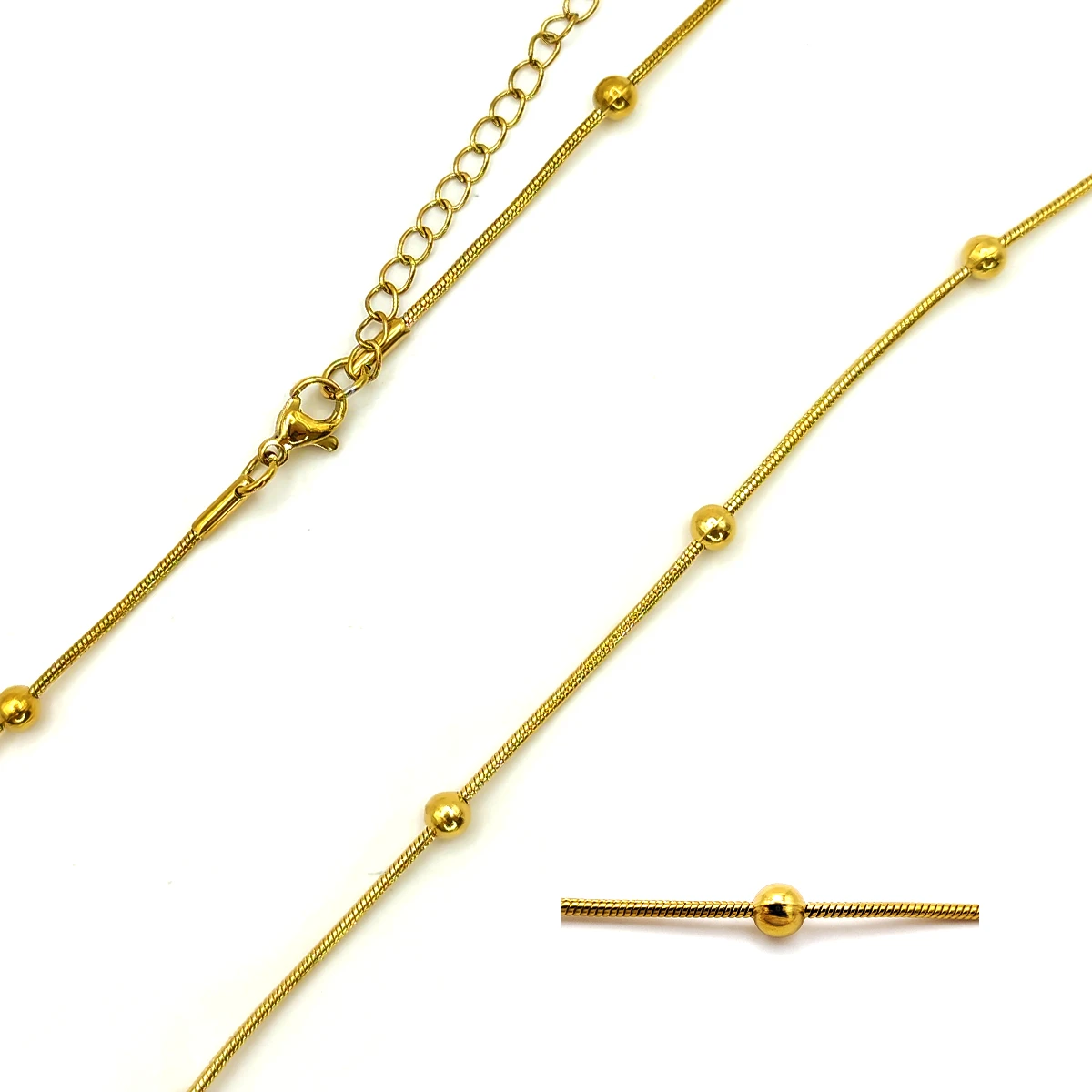 Cadena Acero Inox Cola de Rata Balines Elegante 2 1