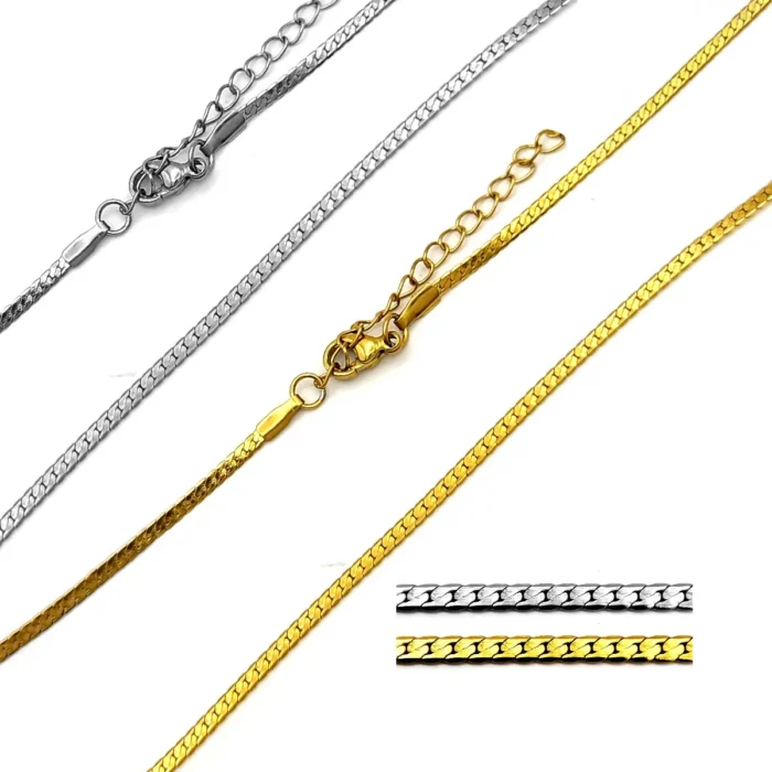 Cadena Acero Inox Delgada Cubana Planchada 2 mm (1)