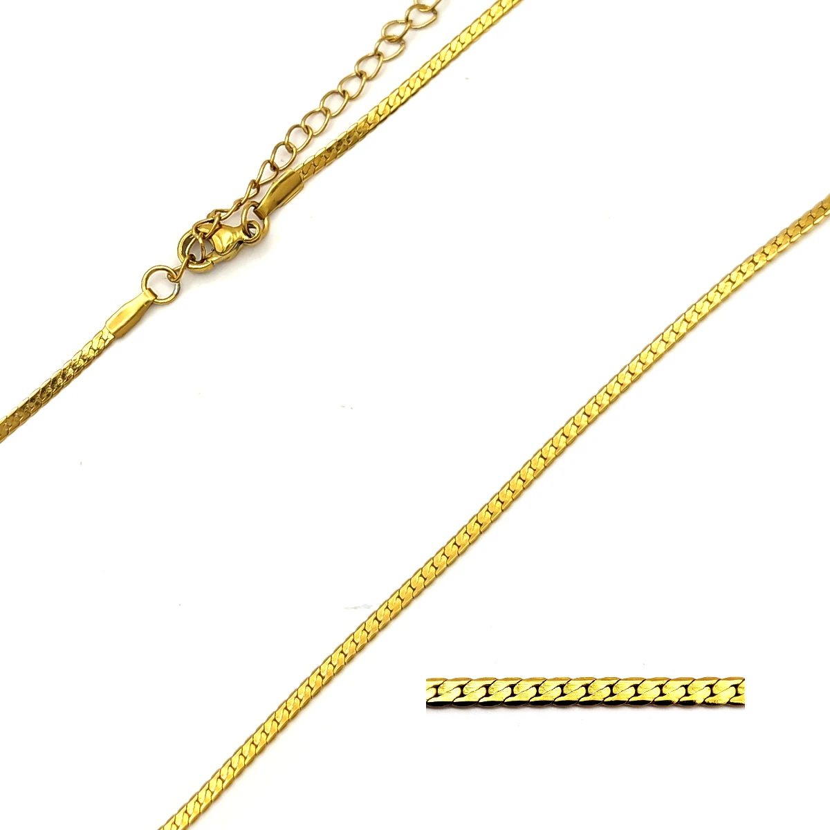 Cadena Acero Inox Delgada Cubana Planchada 2 mm 2