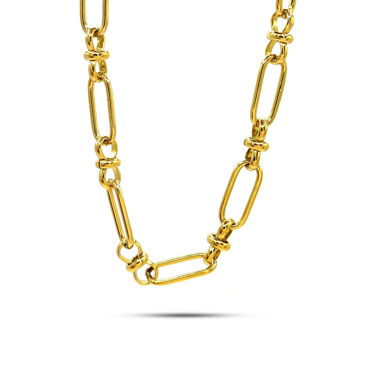 Cadena Acero Inox Dorado Eslabon Oval Uniones Grillete 3