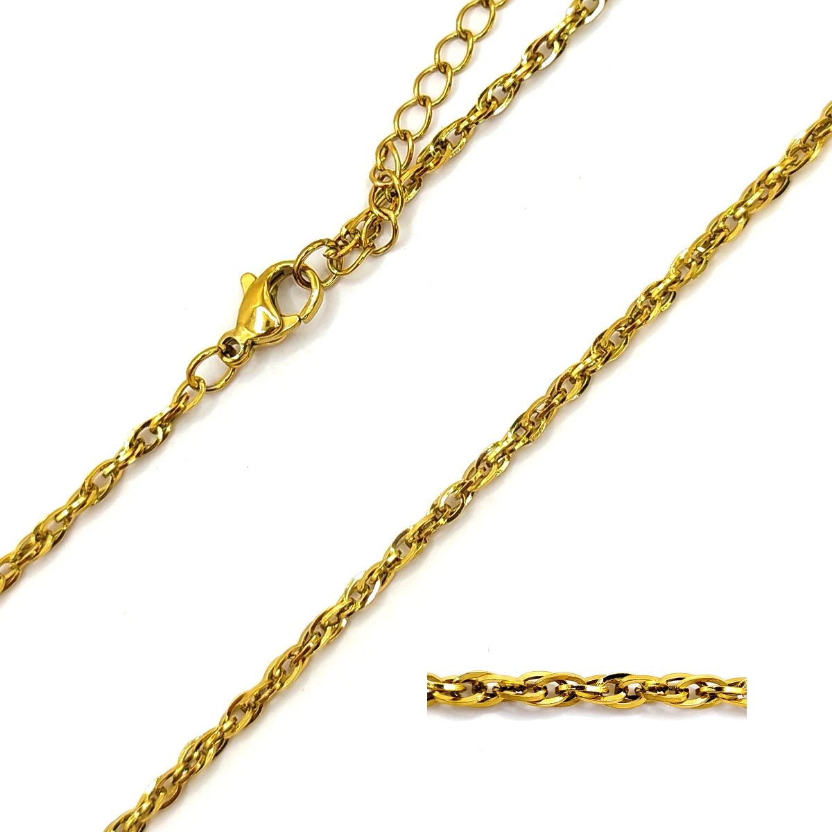 Cadena Acero Inox Oval Delgado Entrelazado 1