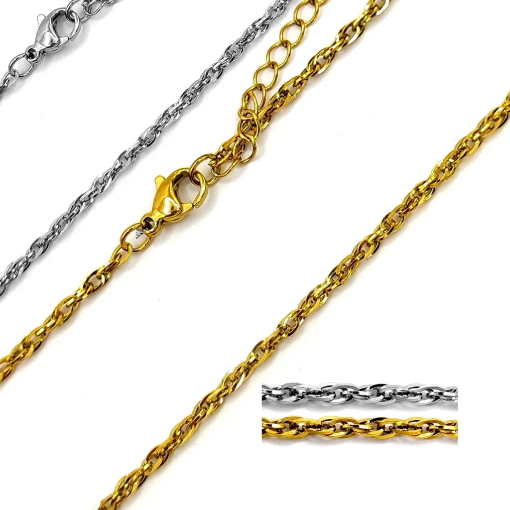 Cadena Acero Inox Oval Delgado Entrelazado 7