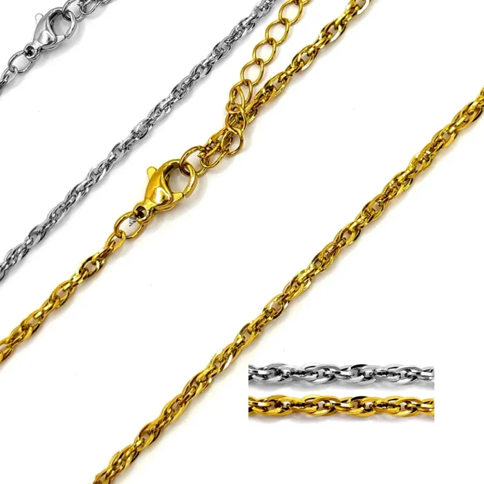 Cadena Acero Inox Oval Delgado Entrelazado (7)