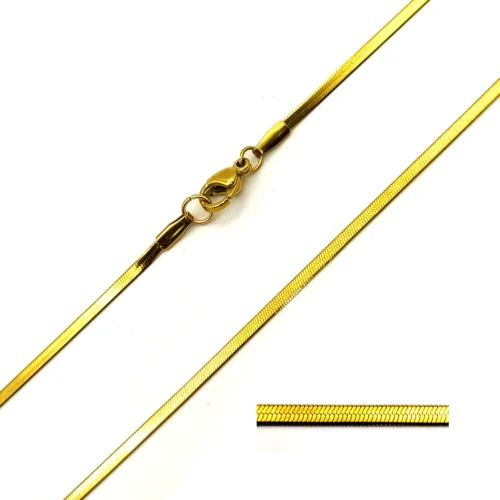 Cadena Acero Inox Planchada Panza de Vibora Elegante (2)