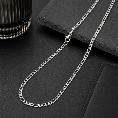 Cadena Acero Inox Plateado 3x1 Sencilla Delgada 3mm (2)