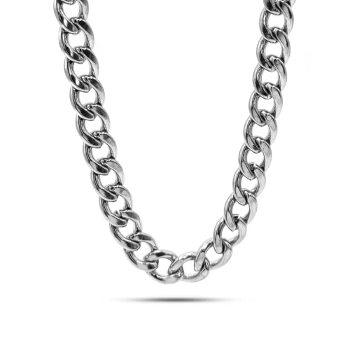 Cadena Acero Inox Plateado Cubana Casual 70 cm (3)