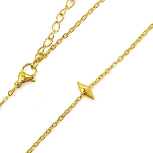 Collar Acero Dorado Mini Concha de Caracol Mar 8 mm (2)