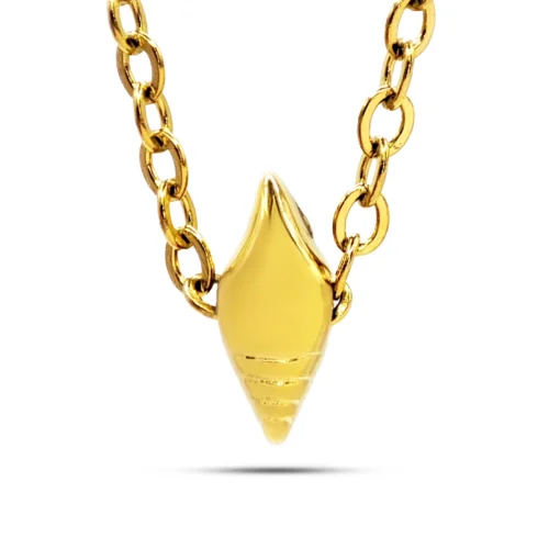 Collar Acero Dorado Mini Concha de Caracol Mar 8 mm