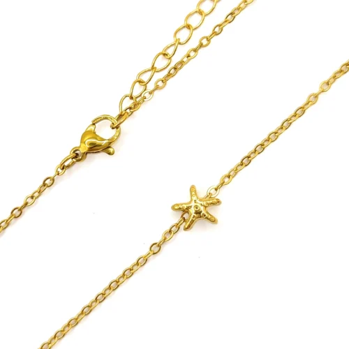 Collar Acero Dorado Mini Estrella de Mar 8 mm (2)