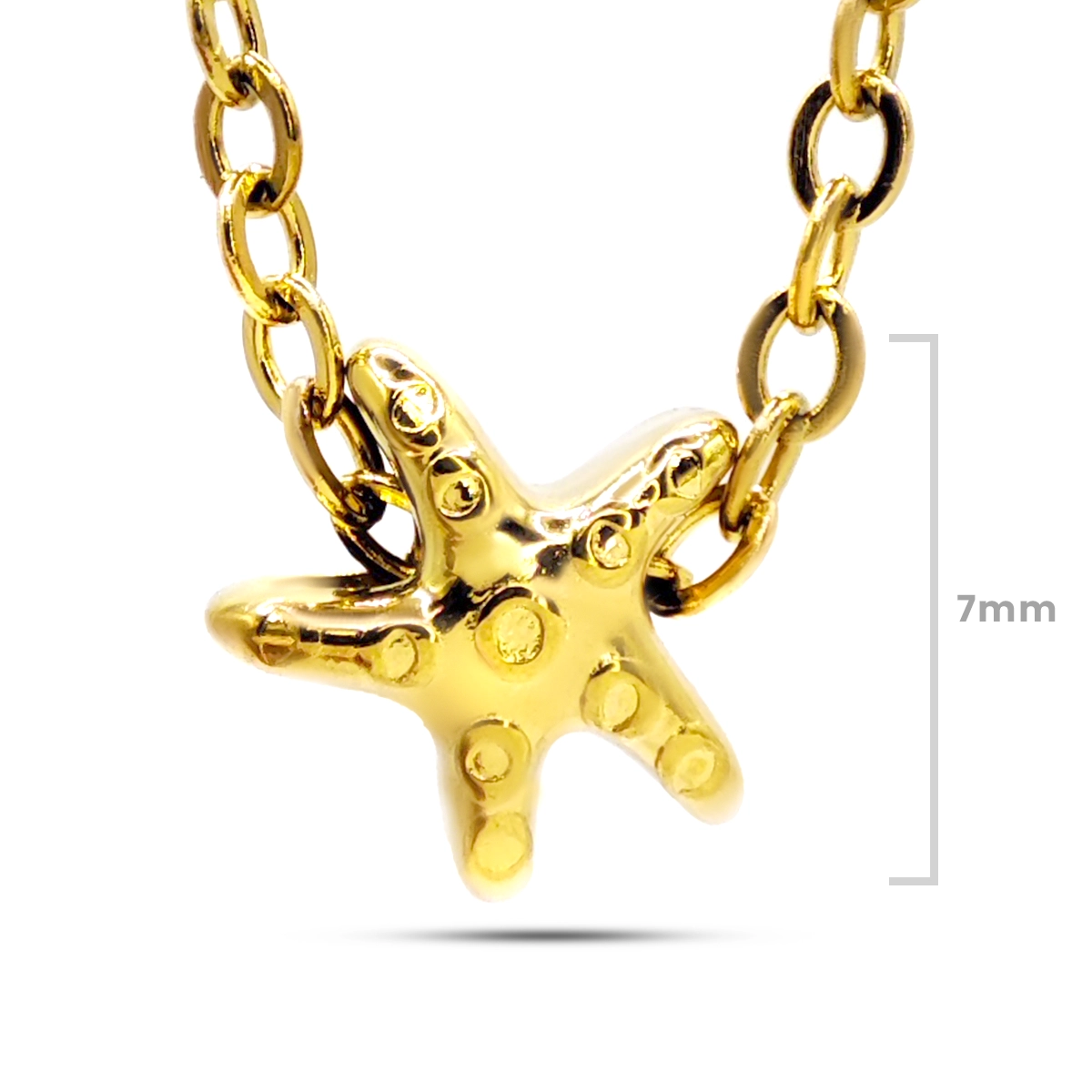 Collar Acero Dorado Mini Estrella de Mar 8 mm 4