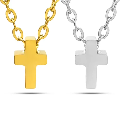 Collar Acero Inox Mini Cactus Cruz Latina Lisa 8 mm