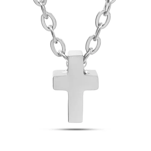 Collar Acero Inox Mini Cactus Cruz Latina Lisa 8 mm