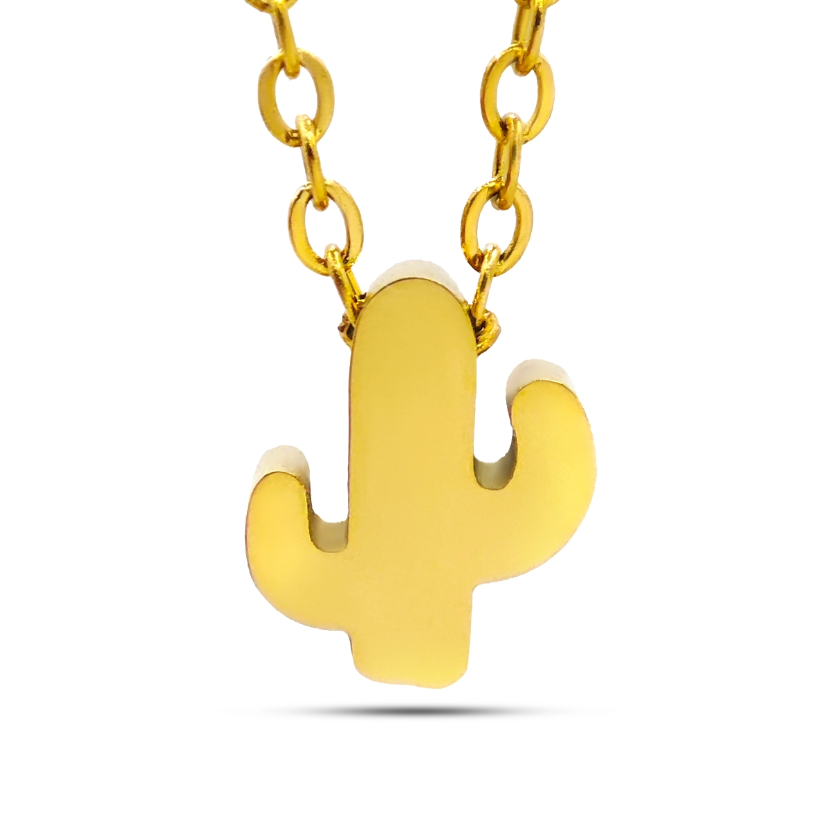 Collar Acero Inox Mini Cactus Sahuaro Liso 10 mm 2