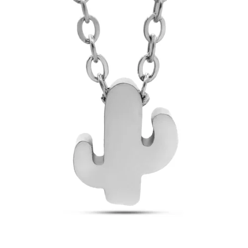 Collar Acero Inox Mini Cactus Sahuaro Liso 10 mm (8)