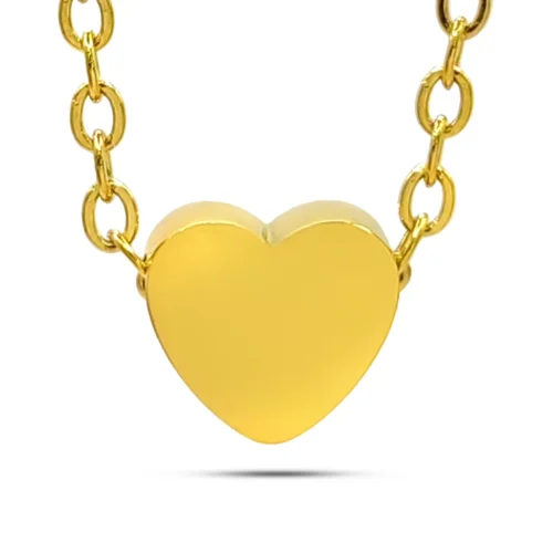 Collar Acero Inox Mini Corazon Liso 8 mm (1)